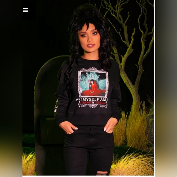 Vixen by Micheline Pitt Sweaters - Beetlejuice cropped sweater